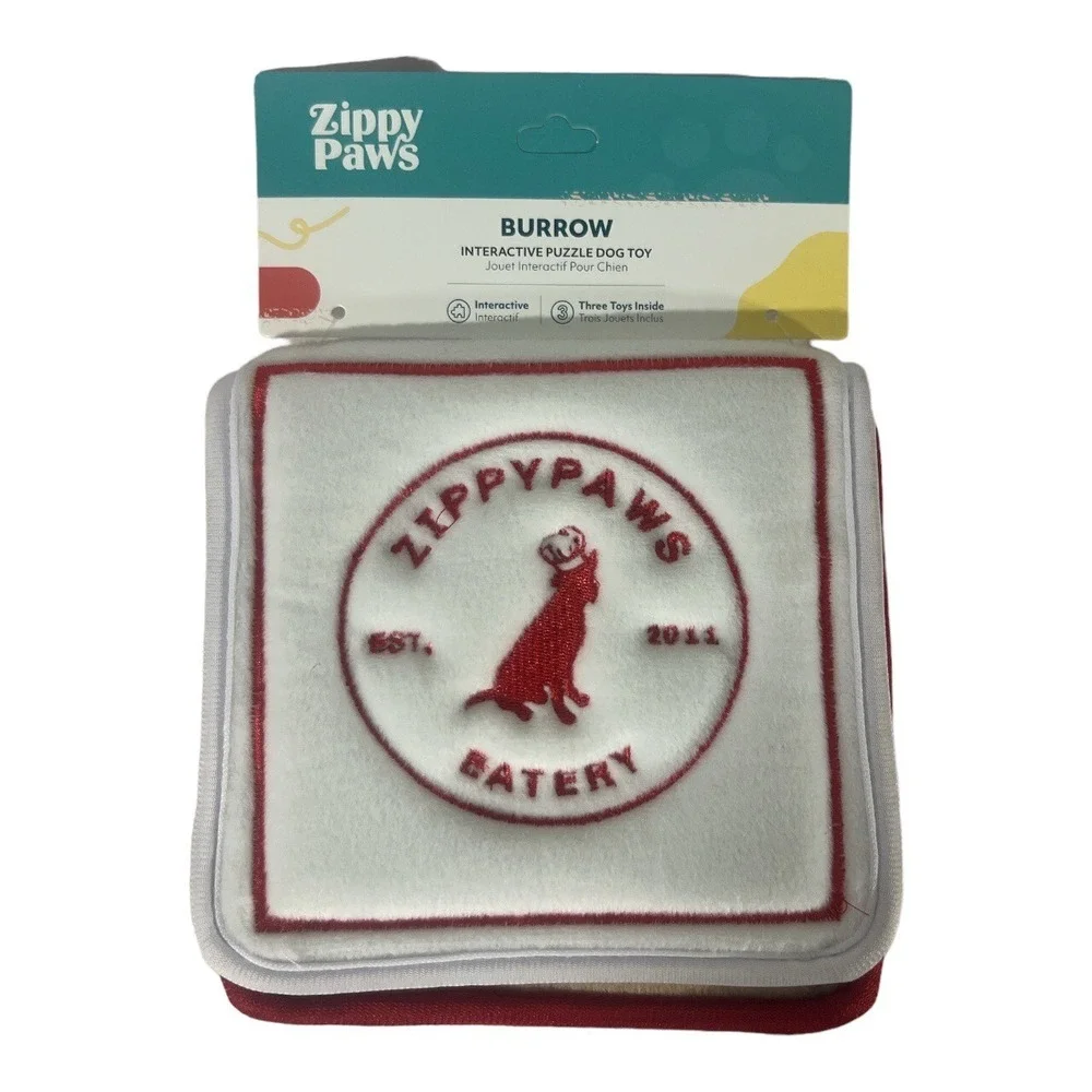 ZippyPaws ZIPPY BURROW PIZZA BOX & Slices Plush Puppy Dog Toy New